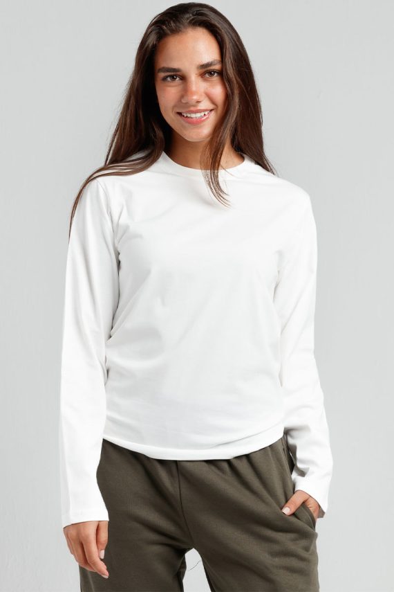 White Long Sleeve Front View