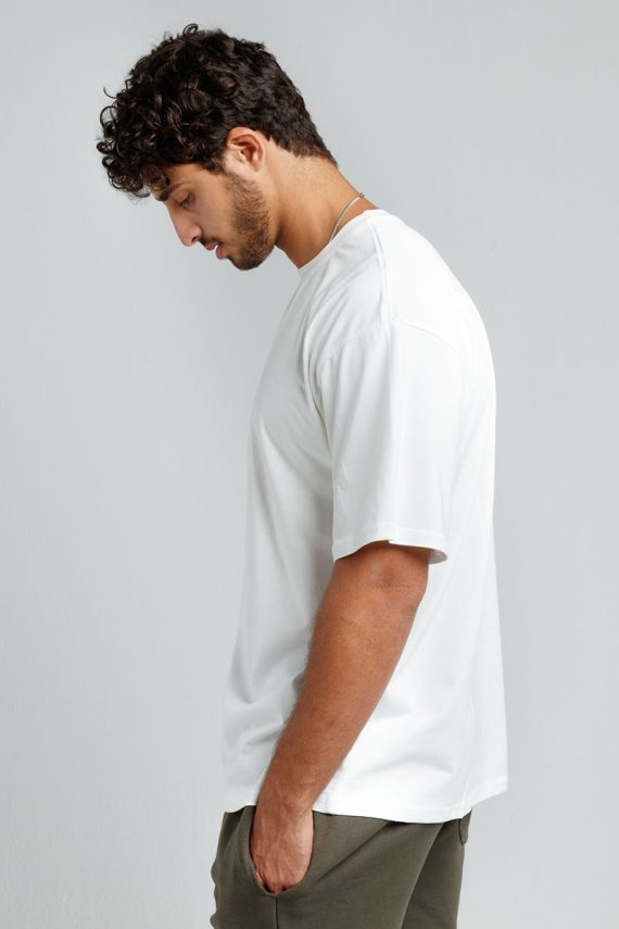 White Oversized T shirt side
