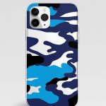 Blue Camouflage Clear iPhone cover