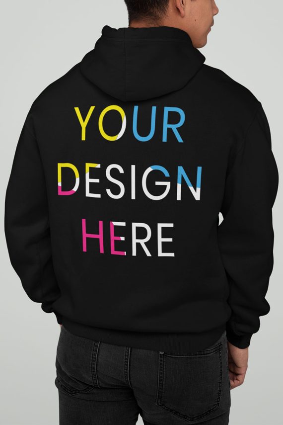 Customized Black Hoodie available for print on demand and drop shipping