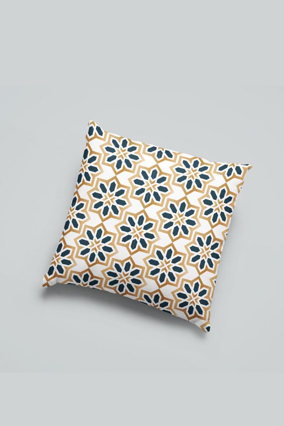 Islamic navy gold pattern printed cushion