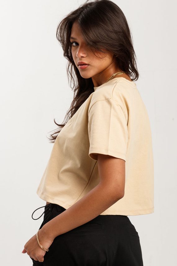 Printlet Customized cropped t-shirt Beige Side view