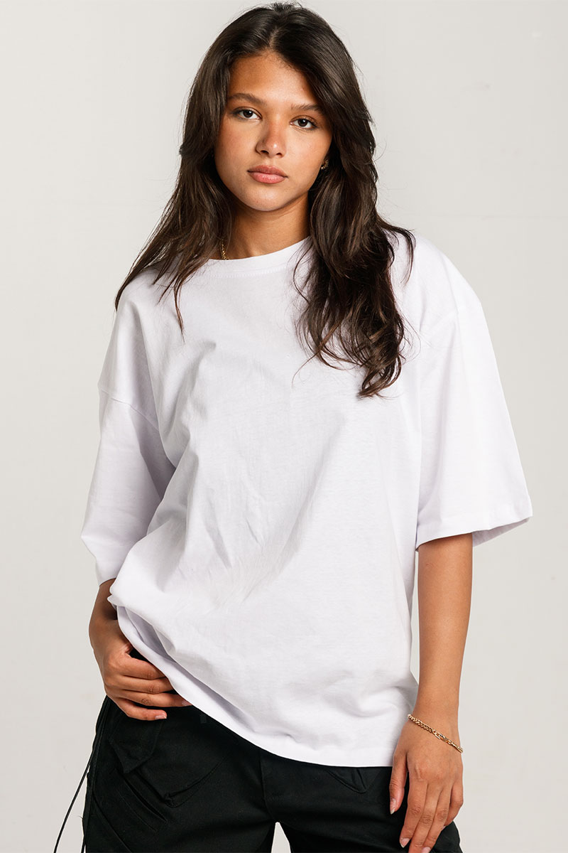 White Bersola Cotton Oversized T-Shirt front view
