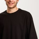 Black Bersola Cotton Oversized T-Shirt Close up