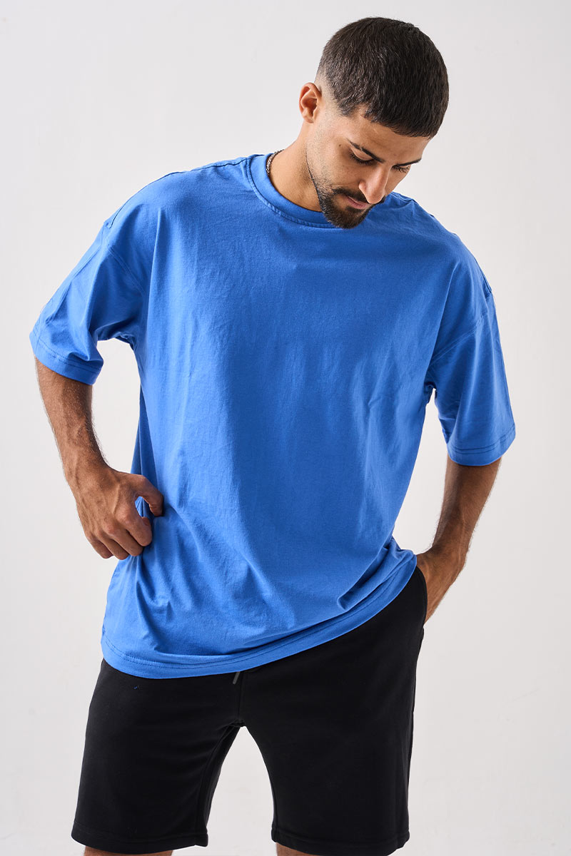 Printlet Blue Cotton T-Shirt for print on demand and Drop Shipping in Egypt