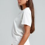 White Cotton Regular T-Shirt Side view