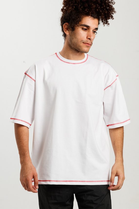 Custom and Sell Printlet White stitched oversize T-Shirt