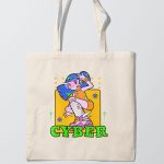 Printed Groovy Cyber Beige tote bag