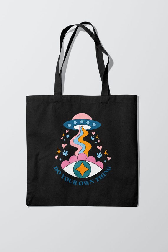 Printed Do your thing Black Tote bag