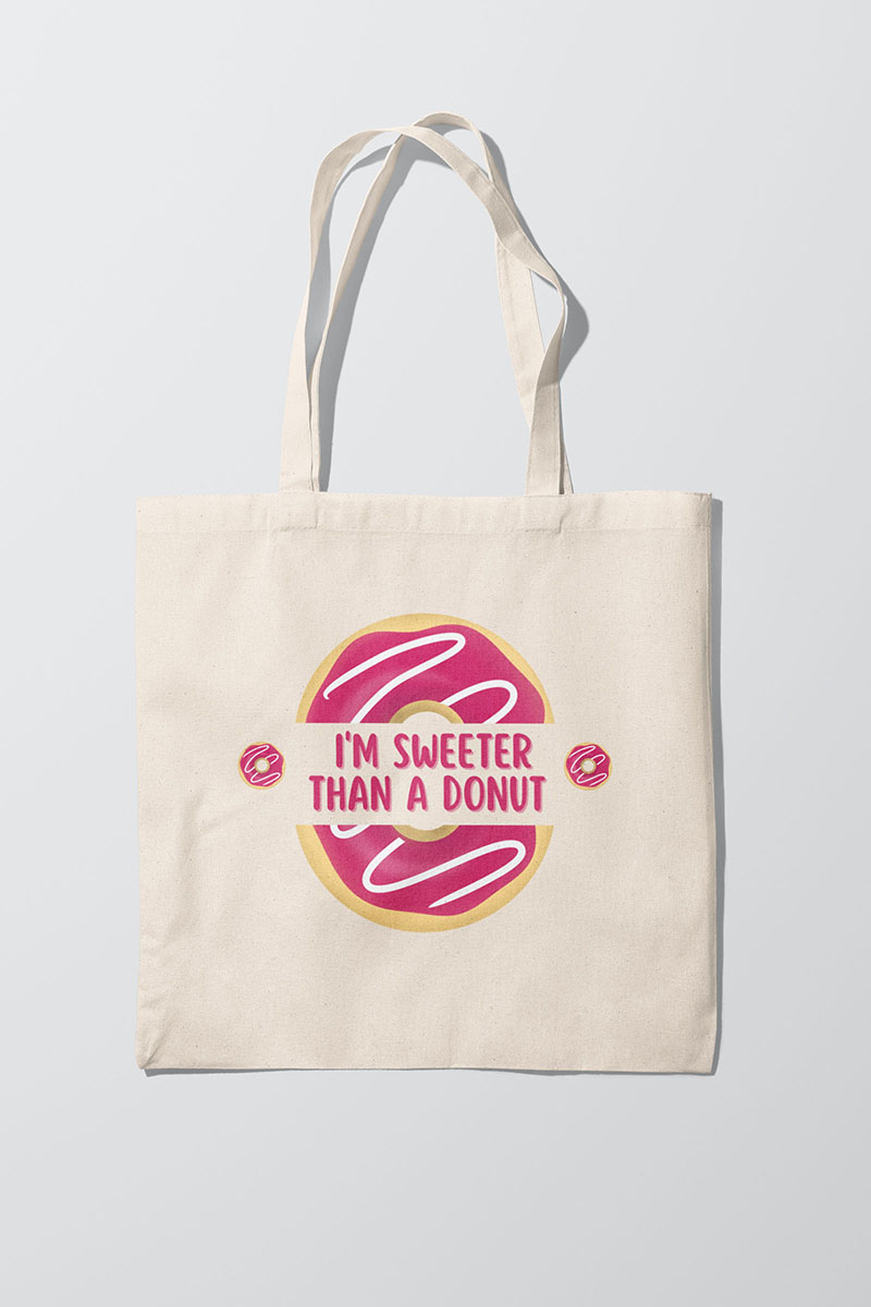 Sweater than donut beige tote bag