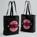 Donut Black tote bag double side print