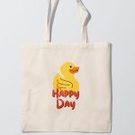 Happy Duck Beige Tote bag