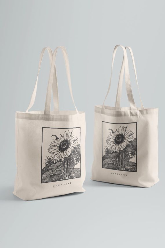 Home land flower Beige Tote bag two side print