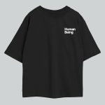 Human Being Black Oversize T-Shirt Front