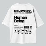 Human Being White Oversize T-Shirt Back