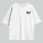 Human Being White Oversize T-Shirt Front