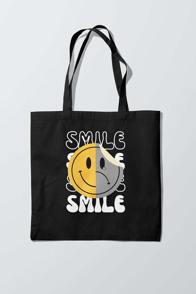 Smile Black Tote bag