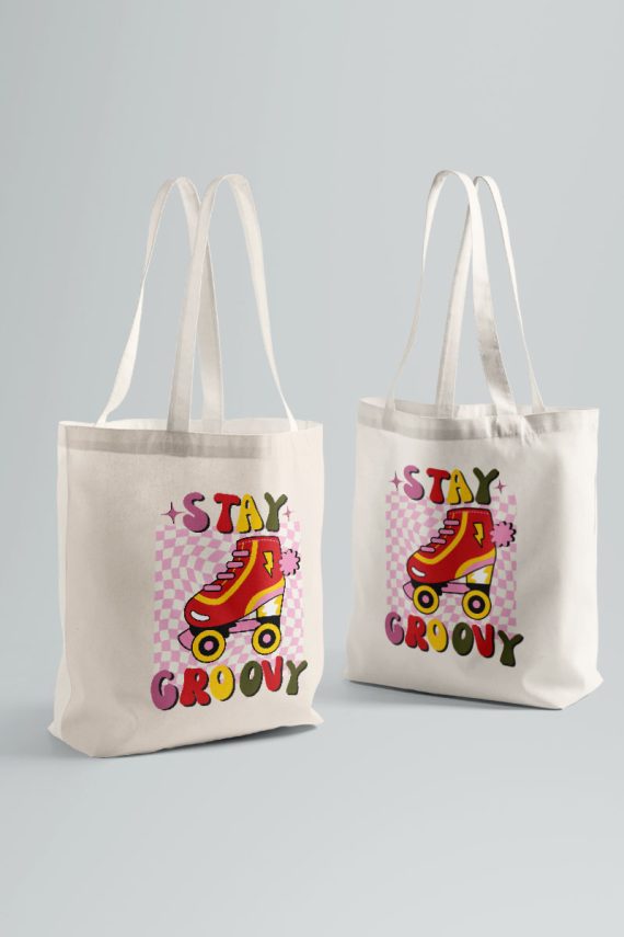 Stay Groovy Beige Tote bag two side print