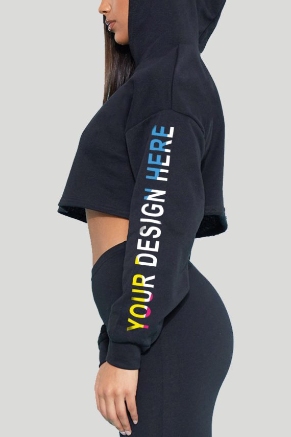 Printlet Custom Sleeve crop Hoodie for print on demand and dropshipping