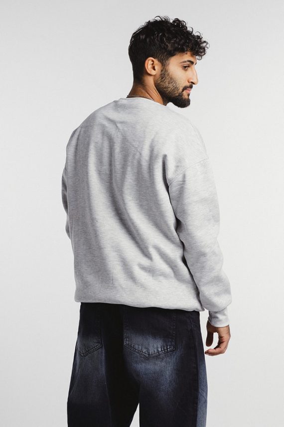 Silver Grey Oversized Crewneck for print on demand and drop shipping