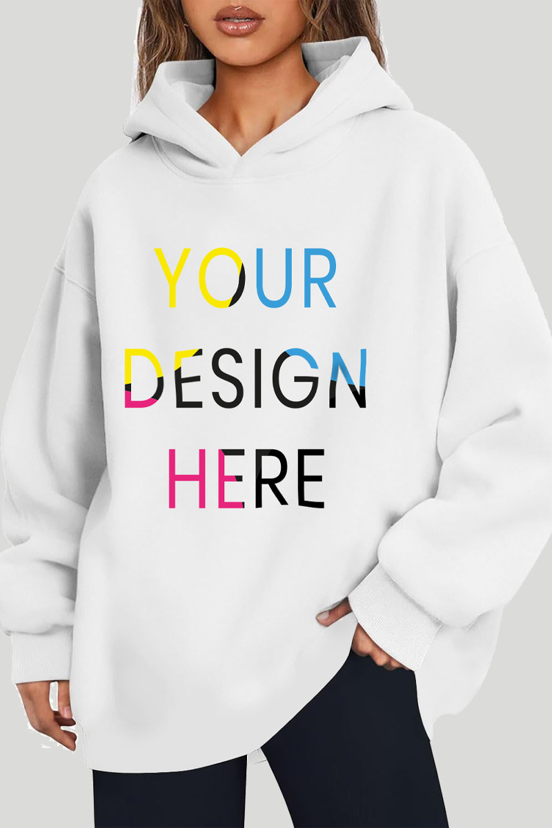 Printlet Custom White Long Hoodie for print on demand and drop shipping